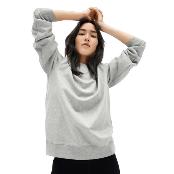 Everlane Womens Gray Crew Neck Sweatshirt Size XXS Pullover Athletic Active - Picture 3 of 10